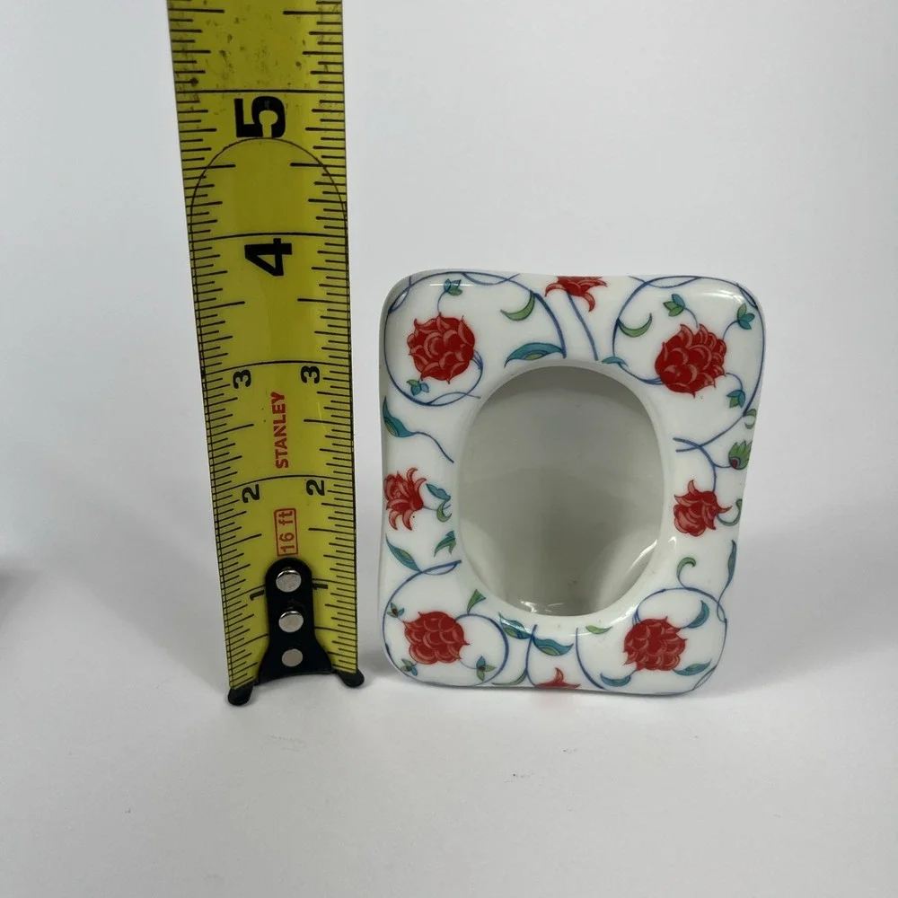 Vintage‎ Ashibi Japan Porcelain Red Floral Photo Frame